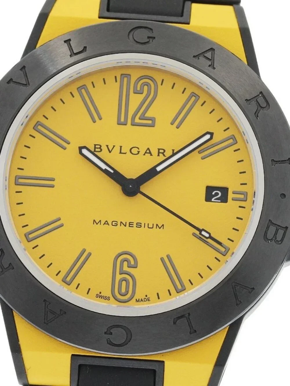 BVLGARI Diagono Magnesium DG41SMC Date yellow Dial Automatic Men's Watch_967556